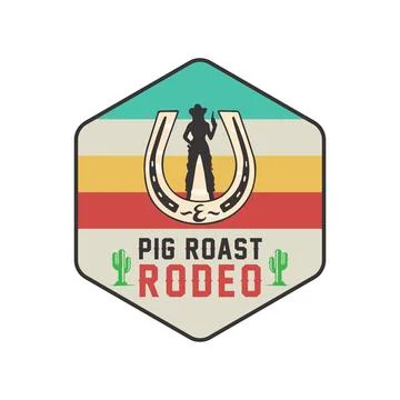 Pig Roast Rodeo Vector template Stock Illustration