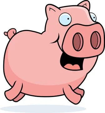 Pig Running Stock Illustration