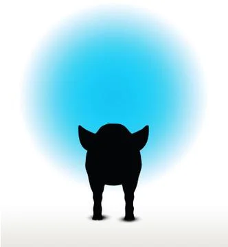 Pig silhouette Stock Illustration