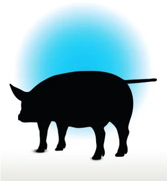Pig silhouette Stock Illustration