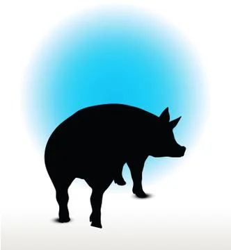 Pig silhouette Stock Illustration