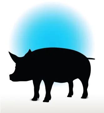 Pig silhouette Stock Illustration