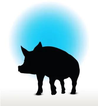 Pig silhouette Stock Illustration