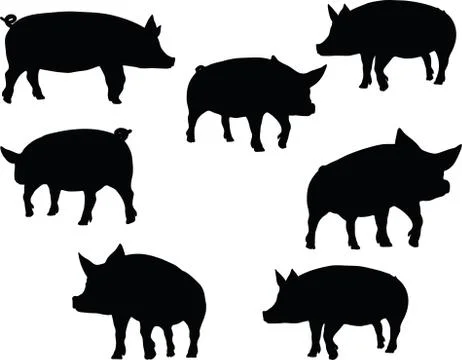 Pig silhouette Stock Illustration