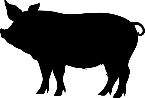 Pig Silhouette Vector Illustration White Background Stock Illustration