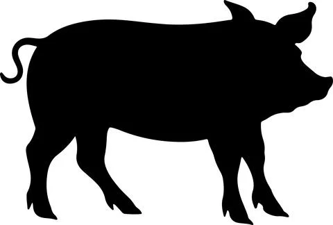 Pig Silhouette Vector Illustration White Background Stock Illustration