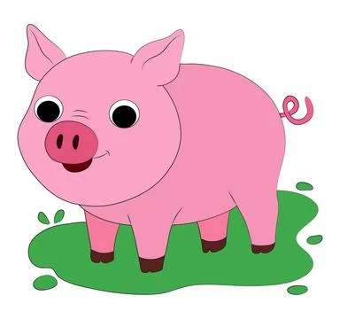 A pig on smiling vector illustration Illustrazione stock