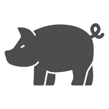 Pig solid icon, worldwildlife concept, swine vector sign on white background Stock Illustration