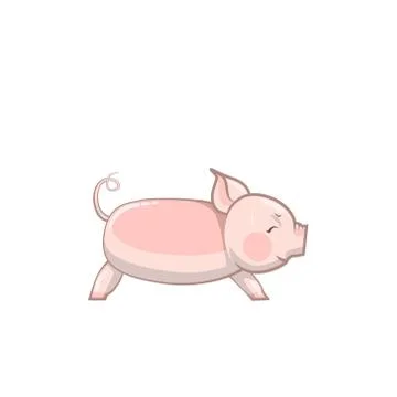 The pig is standing Stock Illustration