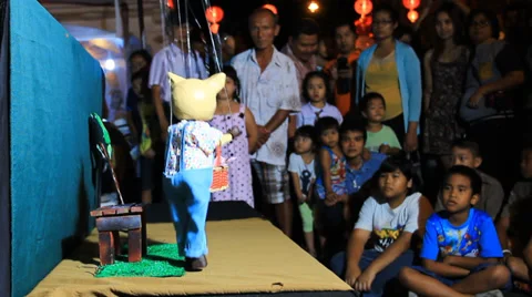 Pig String puppet Stock Footage 34994768