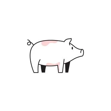 Pig symbol Template vector icon illustration Stock Illustration