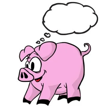 Pig with thought bubble Stock Illustration