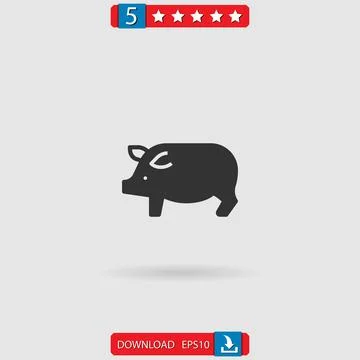 Pig vector icon Stock Illustration