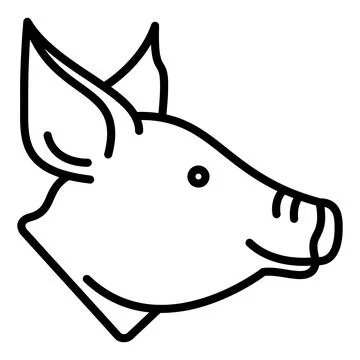 Pig Vector Icon, Lineal style icon, from Animal Head icons collection Stock Illustration