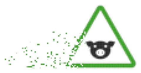 Pig Warning Erosion Pixel Icon Stock Illustration