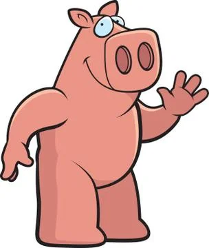 Pig Waving Stock Illustration