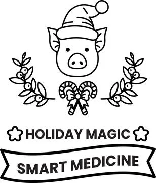 A pig wearing a hat Stock Illustration