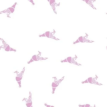 Pigeon bird glyph seamless pattern 스톡 일러스트