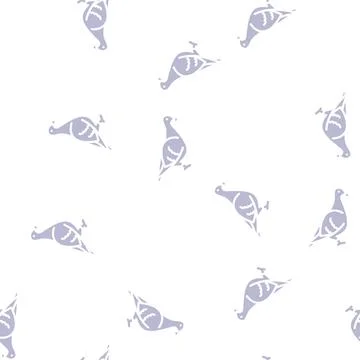 Pigeon bird glyph vector seamless pattern Illustrazione stock