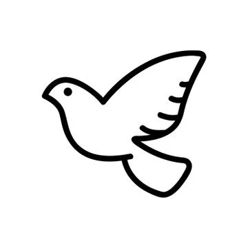 Pigeon bird icon vector. Isolated contour symbol illustration Иллюстрация