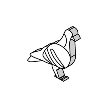 Pigeon bird isometric icon vector illustration Stockillustratie