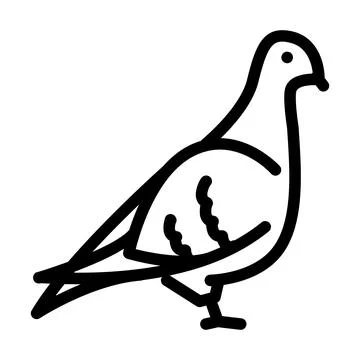 Pigeon bird line icon vector illustration Stock Illustration