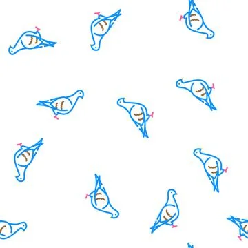 Pigeon bird vector seamless pattern イラスト素材
