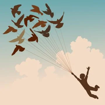 Pigeon boy Stock-Illustration