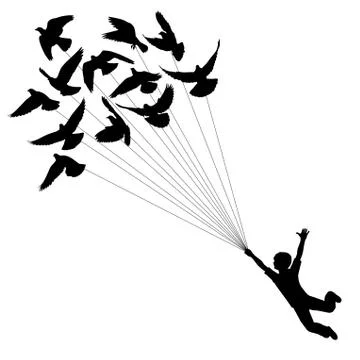 Pigeon boy Stock Illustration