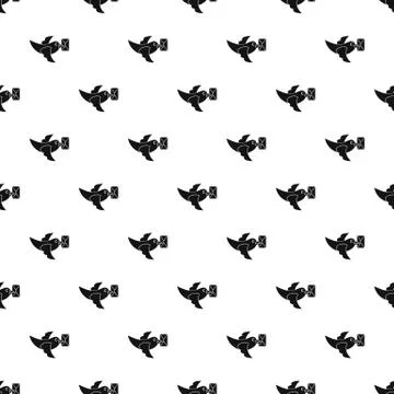 Pigeon fly with mail pattern Stock Illustration