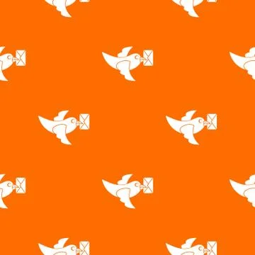 Pigeon fly with mail pattern seamless Illustrazione stock