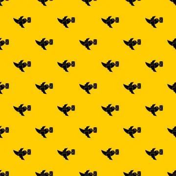 Pigeon fly with mail pattern vector Stock Illustration