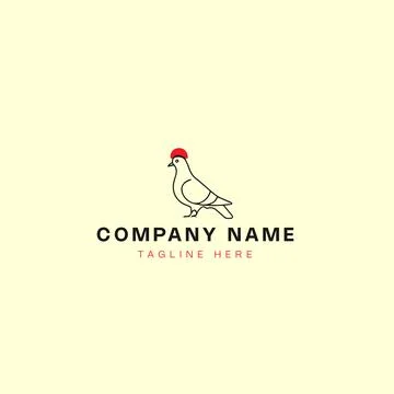 Pigeon king logo vector icon illustration design template - vector stock Stock Illustration