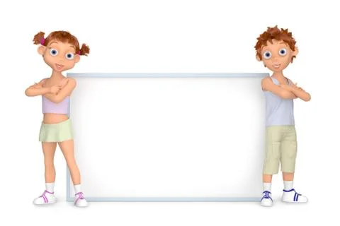 Pigeon pair with a report Stock Illustration