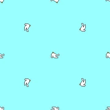 Pigeon pixel art pattern seamless. pixelated dove 8 bit background Stock Illustration