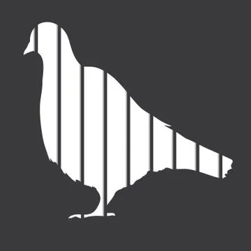 Pigeon in prison Stock-Illustration