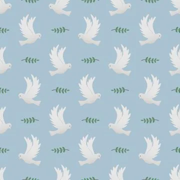 Pigeon seamless pattern vector Stock Illustration