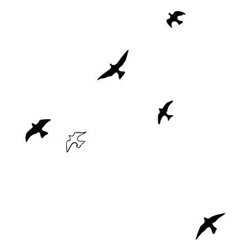 Pigeons are flying Stock Illustration
