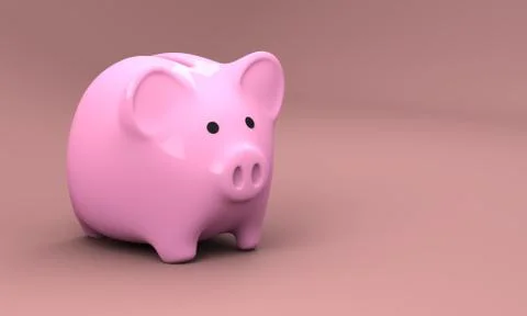 Piggy Bank 3D Rendering Stock Illustration