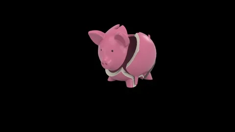Piggy Bank Breaking empty Stock Footage 100536853