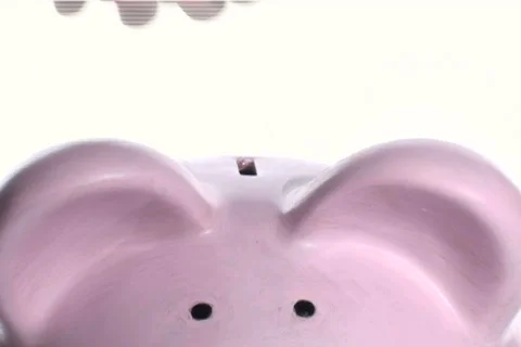 Piggy bank close-up V2- NTSC Stock Footage