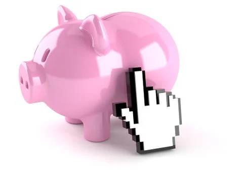 Piggy bank with cursor Stock Illustration