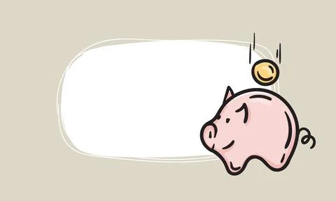 Piggy bank icon. Vector background for sticker Stock Illustration