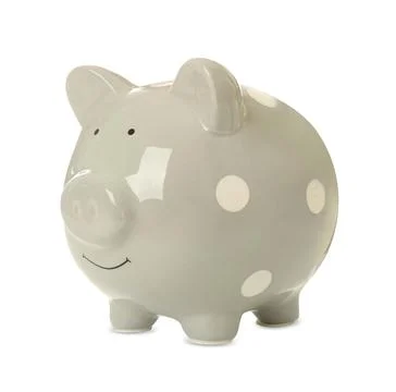 Piggy bank isolated on white. Saving money Stock Photos