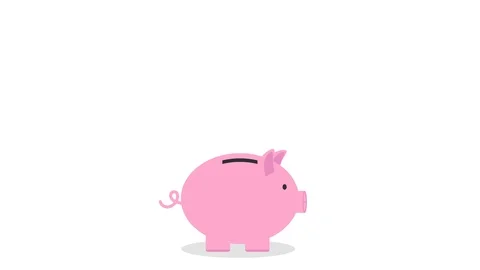 Piggy Bank Money Saving Loop 4K animation with room for your edits Vídeo Stock 90419088