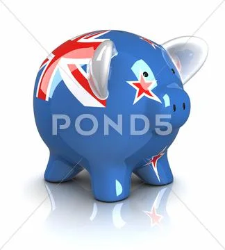 Piggy bank - new zealand Stock Illustration
