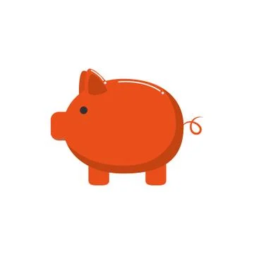 Piggy bank saving money business financial color tone and fill Stock Illustration