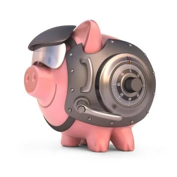 Piggy Bank Shield 스톡 일러스트