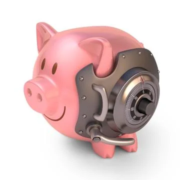 Piggy Bank Shield 스톡 일러스트