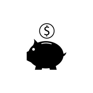 Piggy box solid icon, finance and business イラスト素材